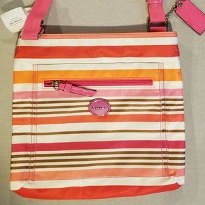 Striped Coach Crossbody Purse